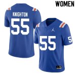 Women's Florida Gators #55 Hayden Knighton NCAA Nike Blue Throwback Authentic Stitched College Football Jersey HVY8162QU